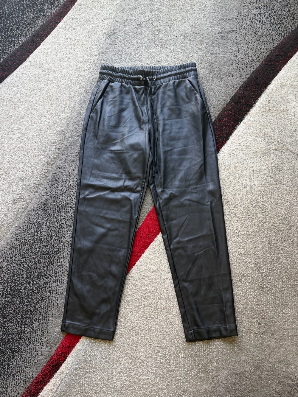 LOFT Black Vegan Leather Slim Leg Pants